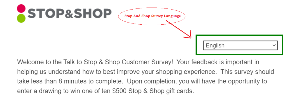 Stop And Shop Survey Language